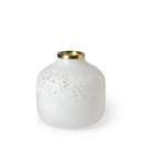 Pearl Short White Gold Rim Glass Vase - Default Title