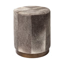 Zahavi I 23H grey-toned hair-on-hide ottoman - Default Title