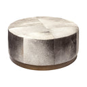 Zahavi 36 Gray Hair-On-hide WMetal Base Ottoman - Default Title