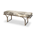 Jessie 55L x 16W WhiteGray Hair-On-Hide Seat WGold Metal Base Accent Bench - Default Title