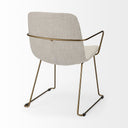 Sawyer II Beige Fabric Wrap Gold Metal Frame Dining Chair - Default Title