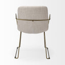 Sawyer II Beige Fabric Wrap Gold Metal Frame Dining Chair - Default Title