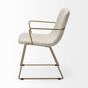 Sawyer II Beige Fabric Wrap Gold Metal Frame Dining Chair - Default Title