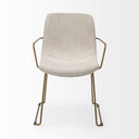 Sawyer II Beige Fabric Wrap Gold Metal Frame Dining Chair - Default Title