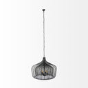 Camila 40x31 Black Metal Mesh-Style Four Bulb Chandelier - Default Title