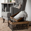 Chartrand Set of 2 Wood And Metal Open Crate Style Baskets - Default Title