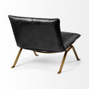 Flavelle II Black Leather Cushion Seat and Solid Iron Base Accent Chair - Default Title
