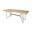 Papillion II 80x40 Rectangular Blonde Live Edge Sold Wood Top Black Metal Base Dining Table - Default Title