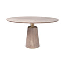 Maxwell II 54 Round Brown Solid Wood Top Brown WoodGold Metal Base Dining Table - Default Title