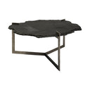 Shale 37 Irregular Live-Edge Black Slate wFlat Iron Base Coffee Table - Default Title