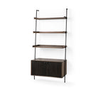 Grace 375L x 20W x 82H Two-Toned Brown Wood Three Shelf Shelving Unit - Default Title