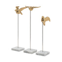 Aya Set of 3 11L x 4W Gold Metal Decorative Birds - Default Title