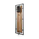 Cleo 169x571 Black Metal and Wood Rectangular Wall Sconce - Default Title