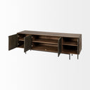 Grace I Two-Toned Brown Solid Wood TV Stand Media Console with Slated Doors TV up to 82 - Default Title