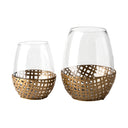 Reena I Small Gold Woven Metal Base Table Candle Holder - Default Title