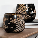 Mojave Small Black and Gold Detail Glass Vase - Default Title