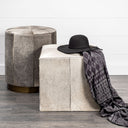 Zahavi I 20 Grey-toned hair-on-hide ottoman - Default Title