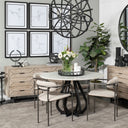 Giselle II Brown Fir Veneer WBlack Metal Leg 9 Drawer Sideboard - Default Title