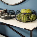 Emilio Set of 2 Black Metal Slated Bowls - Default Title