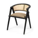 Tabitha I Black Wooden Frame Linen Wrap Seat Dining Chair - Default Title