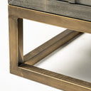 Genevieve II 70x158 Gray Fir Veneer WGold Metal Frame Base 9 Drawer Sideboard - Default Title