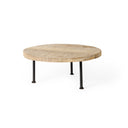 Cedric 15L x 15W x 6H Round Light Brown Wood w Black Metal Legs Decorative Display Stand - Default Title