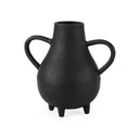 Cyrus Black Two handled Vase Decorative Object - Default Title