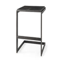 Kiran 17L x 17W x 30H Black Wood W Black Metal Base C-Shape Bar Stool - Default Title
