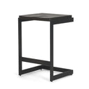 Kiran 17L x 17W x 26H Black Wood W Black Metal Base C-Shape Counter Stool - Default Title