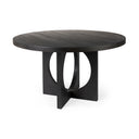Liesl 54L x 540W x 300H Black Wood W Circular Top Dining Table - Default Title