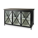 Dimitra 620L x 320W x 360H Dark Iron WGlass Doors Kitchen Island - Default Title