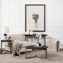 Shale 37 Irregular Live-Edge Black Slate wFlat Iron Base Coffee Table - Default Title