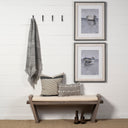 Elaine I 58L x 1475W x 20H Brown Wood Upholstered Cream Seat Entryway Bench - Default Title