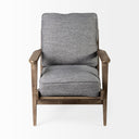 Olympus V Castlerock Grey Fabric Wrapped Brown Wooden Frame Accent Chair - Default Title