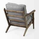 Olympus V Castlerock Grey Fabric Wrapped Brown Wooden Frame Accent Chair - Default Title