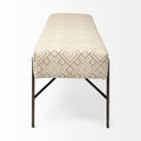 Avery II 55L x 17W Off White Upholstered Seat With Metal Base Accent Bench - Default Title