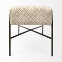 Avery II 55L x 17W Off White Upholstered Seat With Metal Base Accent Bench - Default Title