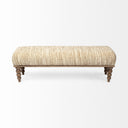 Alder II 55L x 16W Cream Upholstered Seat Wooden Base Accent Bench - Default Title
