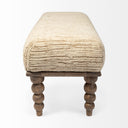 Alder II 55L x 16W Cream Upholstered Seat Wooden Base Accent Bench - Default Title