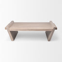 Elaine 59x36 Brown Solid Wood Top Base Coffee Table - Default Title