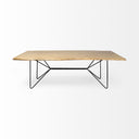 Papillion II 80x40 Rectangular Blonde Live Edge Sold Wood Top Black Metal Base Dining Table - Default Title