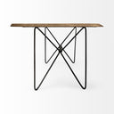 Papillion II 80x40 Rectangular Blonde Live Edge Sold Wood Top Black Metal Base Dining Table - Default Title