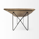 Papillion II 80x40 Rectangular Blonde Live Edge Sold Wood Top Black Metal Base Dining Table - Default Title