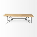Papillion III 66L x 16W Blonde Wood And Iron Dining Bench - Default Title
