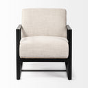 Stamford Light Beige Upholstered Seat w Wood Back Metal Frame Accent Chair - Default Title