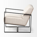 Stamford Light Beige Upholstered Seat w Wood Back Metal Frame Accent Chair - Default Title