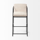Stamford 40 Total Height Light Beige Upholstered Seat w Wood Back Metal Frame Bar Stool - Default Title