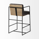 Stamford 36 Total Height Black Leather Seat w Wood Back Metal Frame Counter Stool - Default Title
