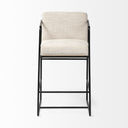 Stamford 36 Total Height Light Beige Upholstered Seat w Wood Back Metal Frame Counter Stool - Default Title