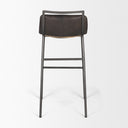 Kavalan 375 Total Height Ebony Leather Seat Black Metal Frame Bar Stool - Default Title